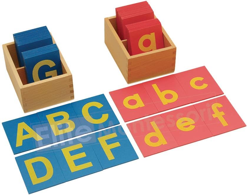Lower and Capital Case Sandpaper Letters with Boxes