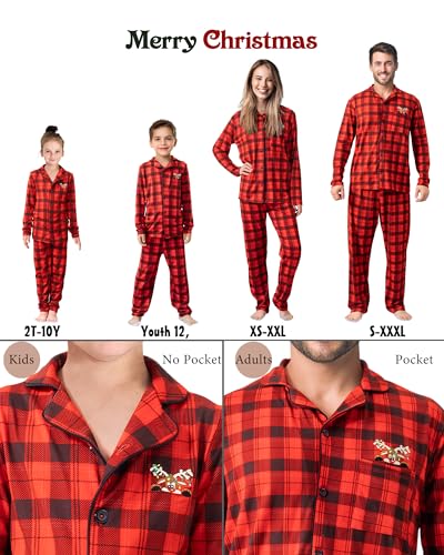 Rnxrbb Pijama de Natal para a família 2024, conjuntos de pijamas de Natal para mulheres, homens, cas