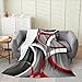 Circle Flannel Blanket for Boys Girls Kids Super Soft Warm Gray Black Red Swirl Fleece Blanket Retro Style Throw Blankets Line Art Bed Blanket Gifts for Teens Women(Queen 90