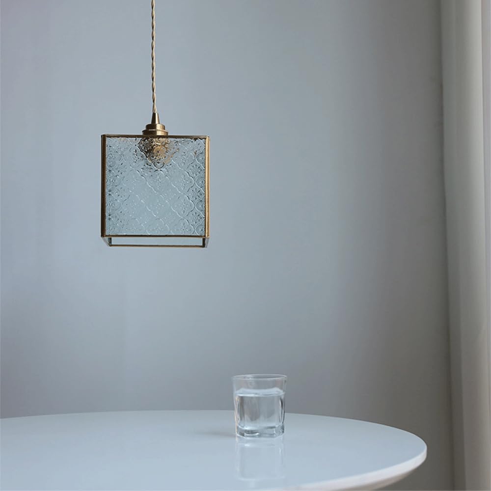 Lámpara De Techo Francesa Minimalista E27 - Luz Vidrio Cobre Ajustable