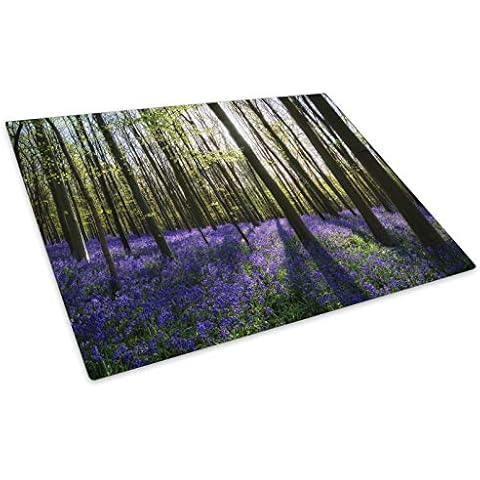 Purple Flower Forest Glass Worktop Saver Cover