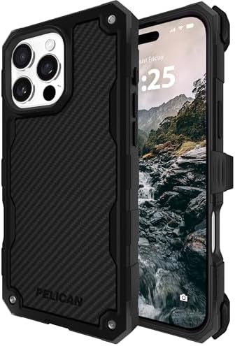 Pelican Shield iPhone 16 Pro Max Case - Rugged MagSafe Phone Case - Carbon