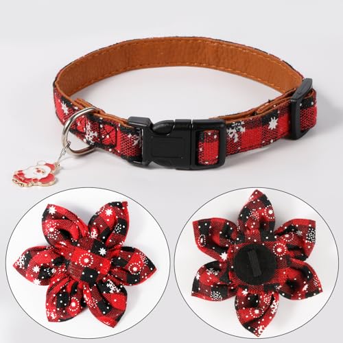 2pcs Christmas Dog Collar with Flower - Image 3