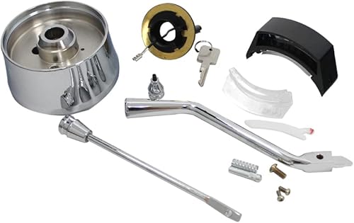 Miniatura 4 de Columna de dirección inclinable estilo GM cromado de 33 pulgadas con llave para Chevrolet C10 Truck 1948-1975 Fleetline Buick Pontiac