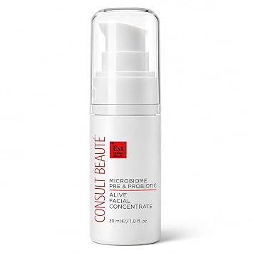 Consult Beaute ALIVE Microbiome Facial Serum Gel Concentrate, Pre & Probiotic Skin Care for Women & Men, Hydrating and Restores Skin Barrier, Fragile, Sensitive, All Skin Types, 1 Fl Oz