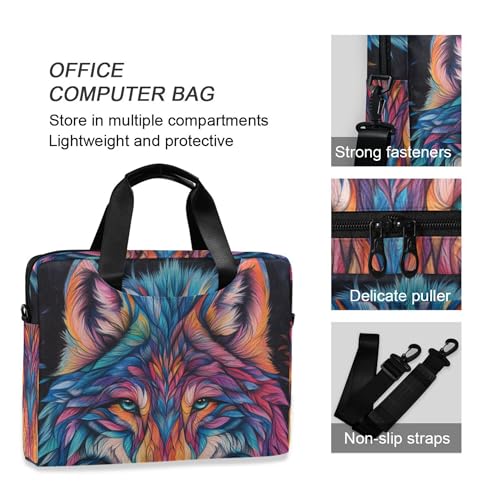Funda para portátil con diseño de lobo colorido ALAZA 13-15.6 pulg miniatura 5