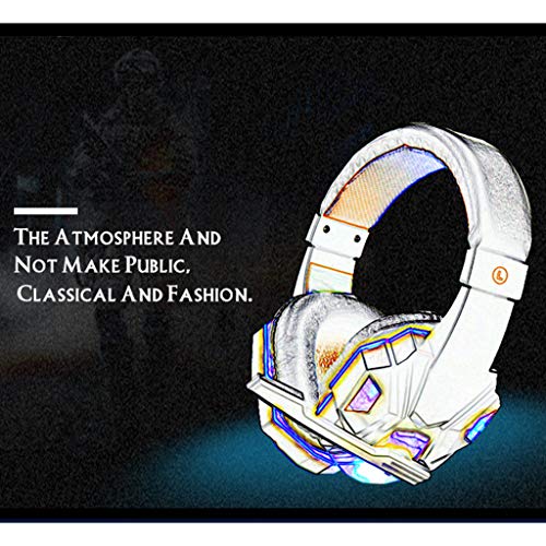 kesoto Headset com Fio para Jogos com Microfone E Luz LED - Branco Azul
