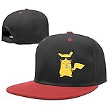 Cartoon Pokemon Pikachu Swag Mood Boys Rock Punk Caps Street Dancing Sports Snapback Red