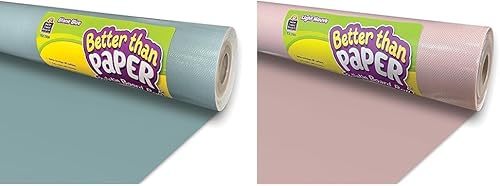 Teacher Created Resources Rollo de tablón de anuncios de color azul piedra y malva claro Better Than Paper (paquete de 2)