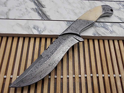 10.5 Long hand forged Damascus steel skinning Knife,5.5