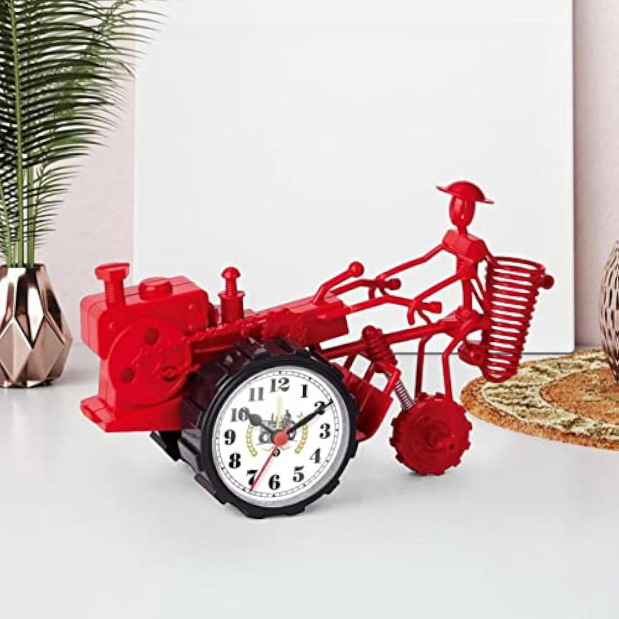Rustic Desk Clock Tractor Model