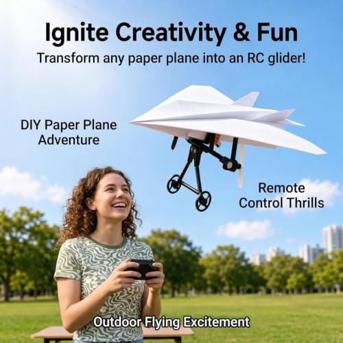 Avión teledirigido RC manual con motor de doble poder y hélice eléctrica plegable 6