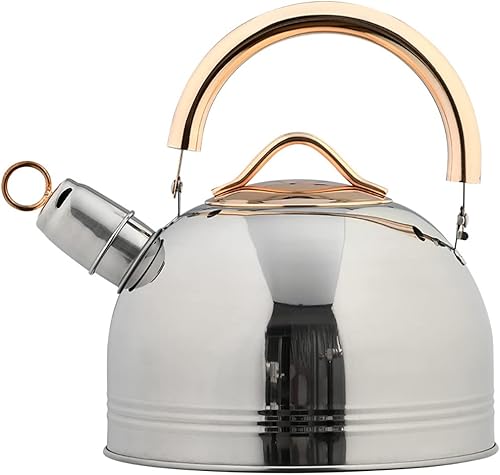 Livefunni Hervidor de té de 3 L para estufa hervidor de agua silbante de acero inoxidable de grado alimenticio gran capacidad tetera plegable con