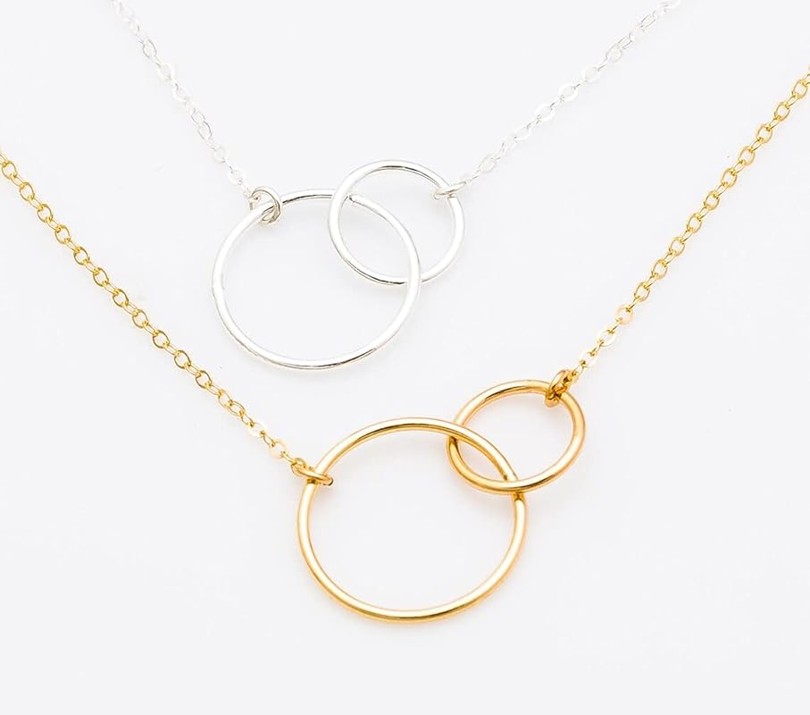 2 circle necklace gold Clearance