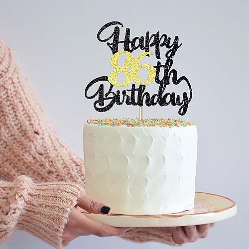 Image of 86th Happy Birthday cake topper happy birthday cake decoration 86th birthday party decoration gift plugin