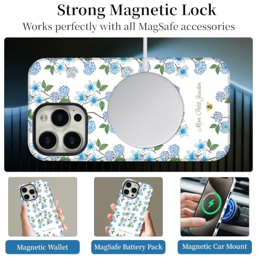 Coque iPhone 14 Pro Max fleurie et magnétique en TPU mat antichoc - 4
