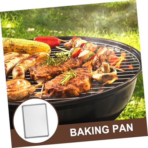 Plaque de cuisson rectangulaire en aluminium argenté POPETPOP - 4