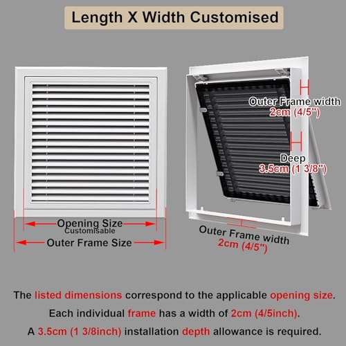 Grille d'aération carrée panneau accès persiennes métal gris