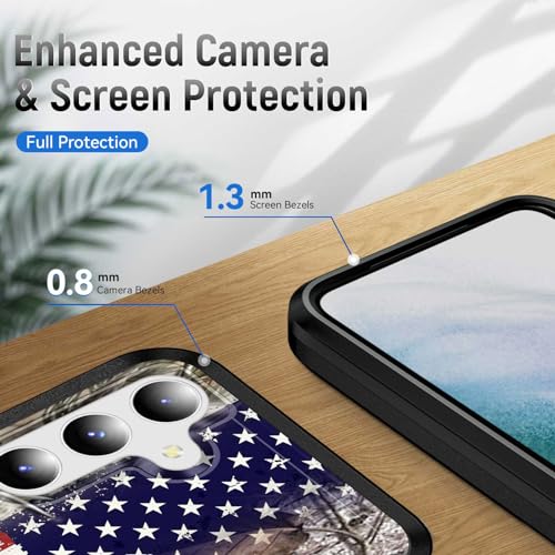 JHYYTUJTYP for Galaxy A55 5G/A35 5G Case,[Military Grade Drop Tested] Heavy-Duty Tough Rugged Shockproof Protective Case for Samsung Galaxy A55 5G/A35 5G 6.6 Inch,American Flag Camo Deer Skull - image 6