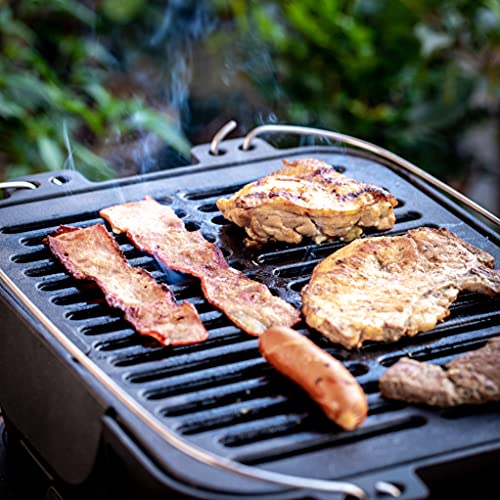 Bruntmor Heavy Duty Pre-Seasoned Cast Iron Grill, 14 Inch X 12-Inch Grilling Surface, Outdoor & Indoor Hibachi-Charcoal Grill thumb #6