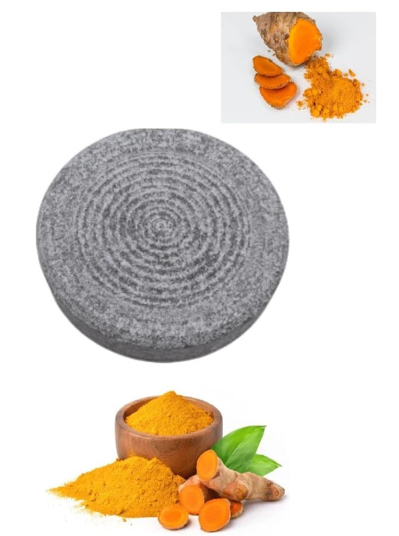 YC YUVI CREATIONS Manjal Ora kallu Rubbing Grinding Stone,Turmeric, Haldi, Sandalwood, for Baby | Round Shape,Grey (Small Size)-image-8