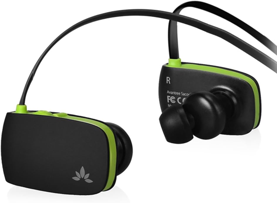 [Maufacturer discontinued, new version SacoolPro]Avantree Sacool, Sports use,Strong Bass, Ultra-light Bluetooth Stereo Headset with Mic for Universal wireless Music & Call-Black/Green