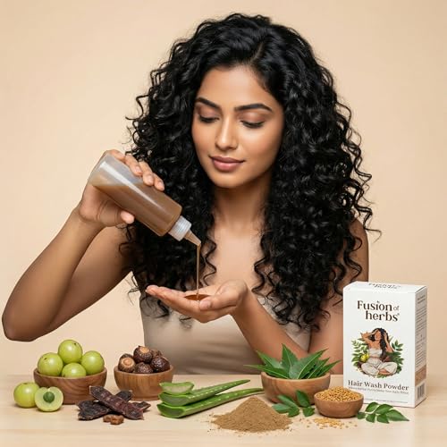 Image of Herbal Shampoo Powder | Natural Hair Shampoo with Reetha Amla Shikakai | Hair Growth Shampoo | 100% Natural Shampoo | Chemical-Free Raw Herbal Powder | 10 x 15g Sachets + Applicator Bottle