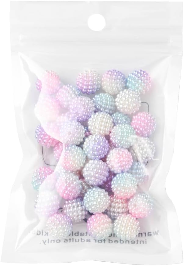 40Pcs Imitation Pearl Bayberry Beads for Bracelets Making 12mm Round Disco Ball Pink Loose Acrylic Beads Craft Supplies for Home Decoration Jewelry Necklaces Earrings Keychain Crafting - Image 6