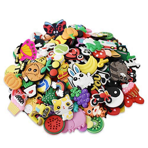 Lot 200,150,125,100,50,18 Rubber Charms Unisex-adult Food/Medical/Mix-styles Lovely Shoe Charms for Bracelets Wristbands Decoration