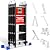Folding Ladder 19.6ft Multi-Purpose Aluminium Extension Ladder, Bryner 7 in 1 Folding Adjustable Telescoping Step Ladder 530lbs