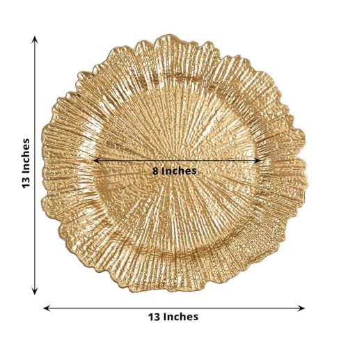 Set de 12 platos cargadores acrílicos dorados 13 pulg miniatura 4