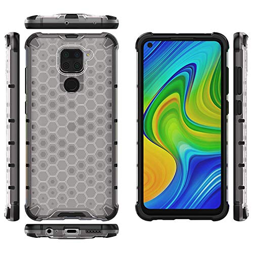 Image of Glasgow | for Mi Redmi Note 9 Honeycomb Pattern Back Case Cover for Mi Redmi Note 9 - Transparent