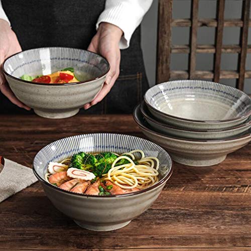 HEMOTON Tigela de macarrão japonesa autêntica para macarrão japonês, conjunto de tigelas de sopa, po