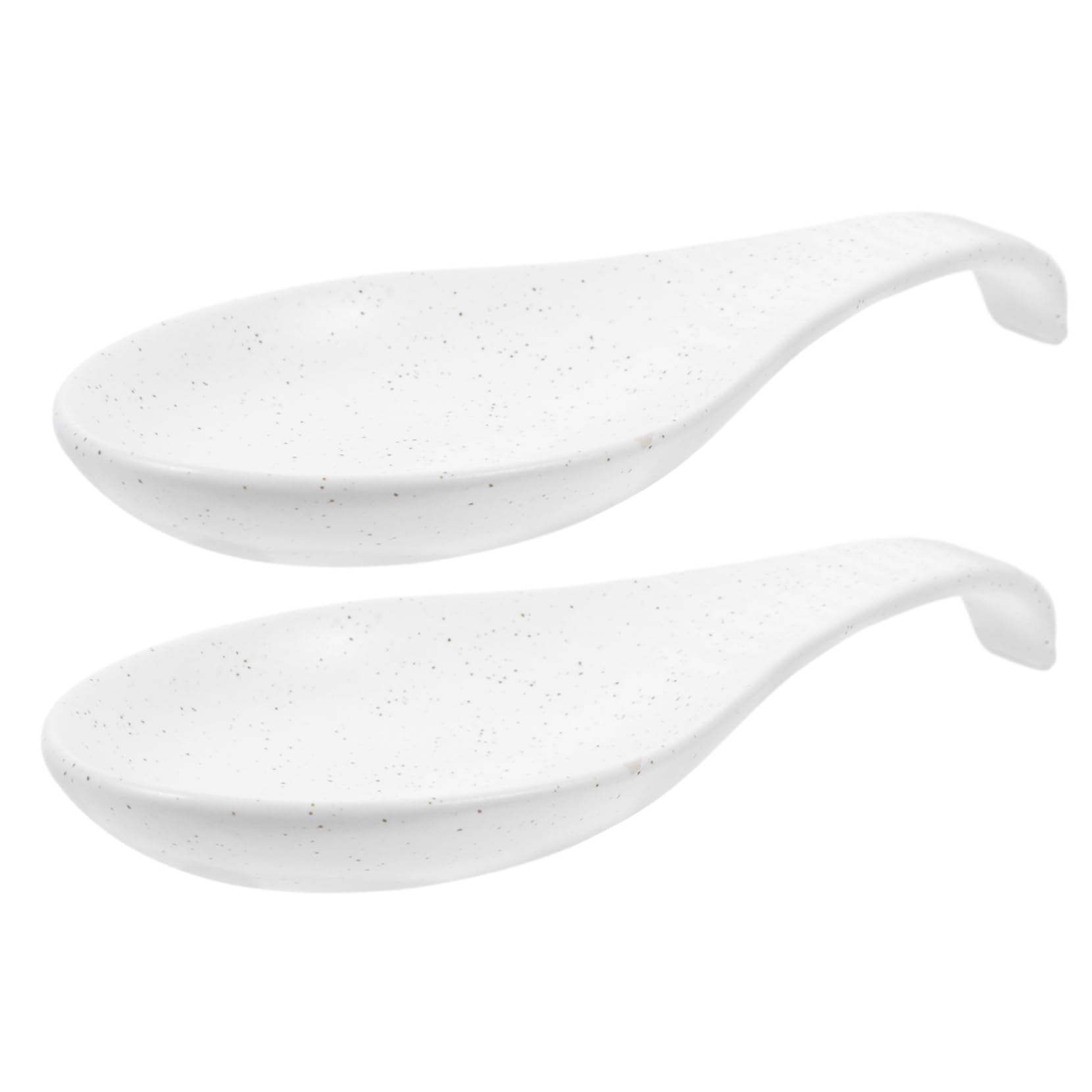 Poggia Cucchiaio in Ceramica Bianco 2 Pezzi Stile Retrò