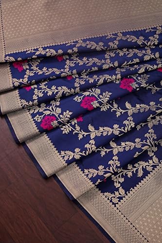 Image of DEVANGI Women's Woven Jacquard Banarasi Silk Printed Dupatta /Chunni with Meena Work, Width 1 Meter, Length 2.5 Meter