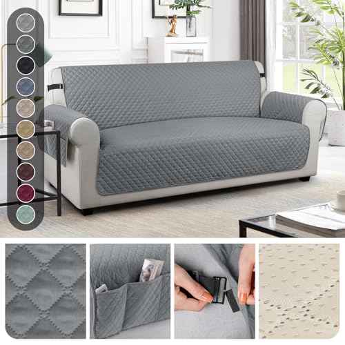 Image of TAOCOCO Sofa Covers 3 Seater,Settee Covers,Sofa Slipcovers,Pet Couch Covers,Non Slip Sofa Covers,Washable Sofa Protectors for Dogs(Dark Grey)