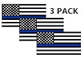 Thin Blue Line Blue Lives Matter Flag Sticker Vinyl Decal for Car Truck Window Bumper Sticker Support of Police and Law Enforcement Officers ((3 Pack) 3x5)
