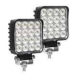 Exzeit 128W Led Equipments Work Lights Truck Trators Skid Steer Lights, 12800 Lumens Flood Light Led Work Lights for Excavator Grader Crawler Dozer Wheel Loader, 4.3 Inch, 12/24V