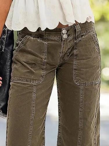 Flamingals Straight Leg Mid Waist Solid Stitch Detail Pants with Pocket2