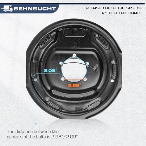 image for SEHNSUCHT 12 Inch Trailer Electric Brakes, 2 Pair of Electric Brake As