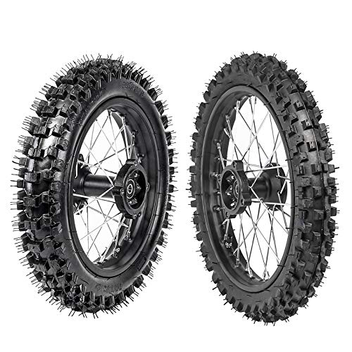 Wphmoto Front Tire 60/100-14 & Rear Tire 80/100-12 Disc Brake Wheel Rim With 12Mm Bearing For Pit Dirt Bike #TOP12