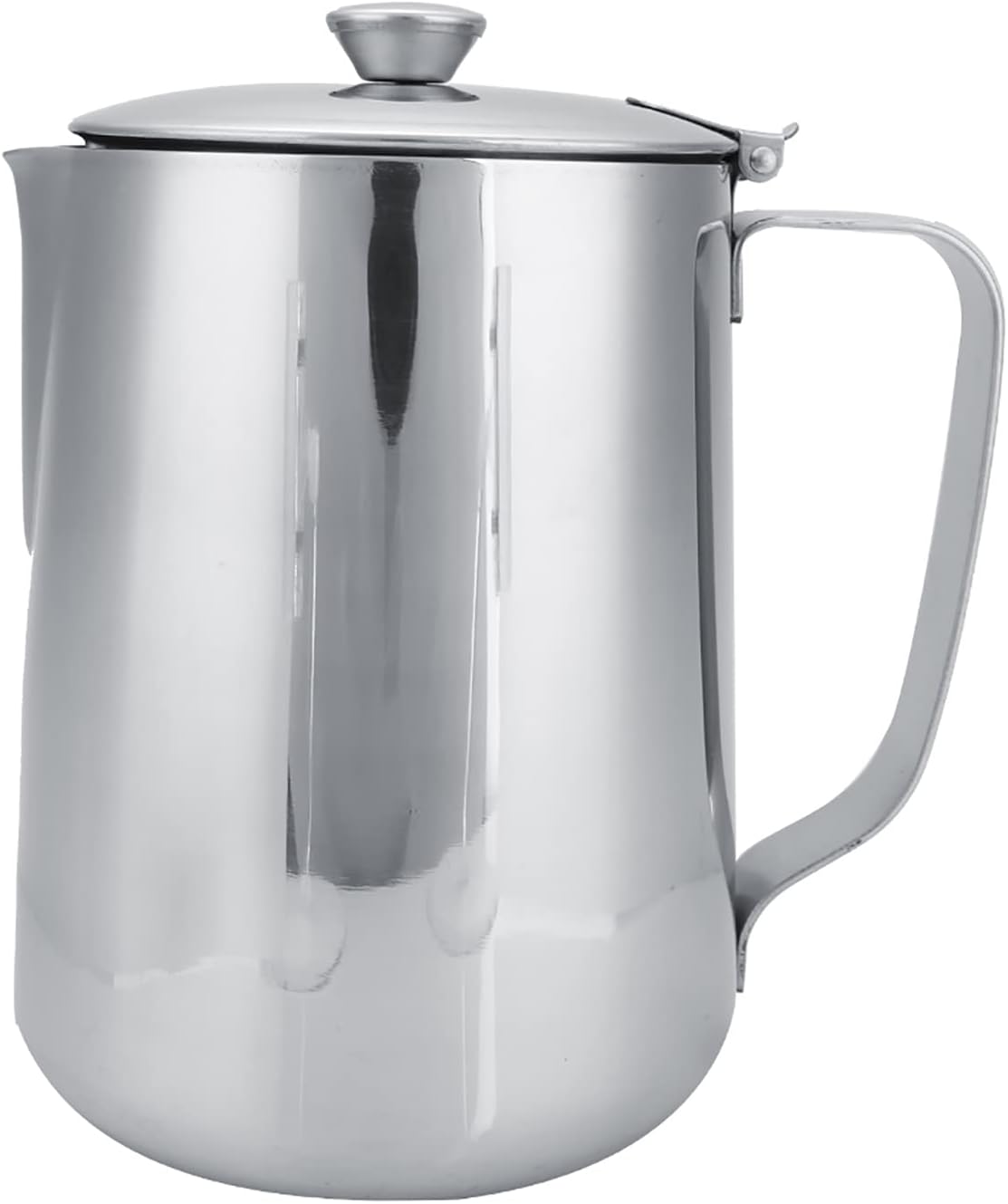 GLOGLOW Stainless Steel Milk Frothing Pitcher, Coffee Cup Mug with Lid and Ergonomic Handle for Latte Art Home Cafe Bar Restaurant (1500ML)