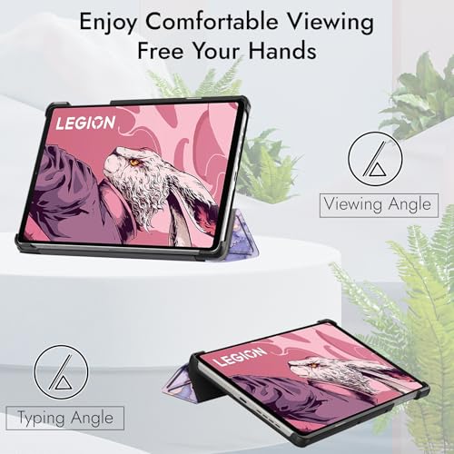 Image of Robustrion Cover for Lenovo Legion 8.8 inch Cover Case, Trifold Flip Cover for Lenovo Legion 8.8 inch Tablet [ Auto Sleep Wake Support] - Marble Lilac