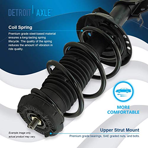 Image of Detroit Axle - 4pc Front Struts Control Arms for Buick 2012 2013 2014 2015 2016 2017 Verano, Struts with Coil Spring & Spring Seat Lower Control Arms w /Ball joint Replacement Suspension Struts Shocks