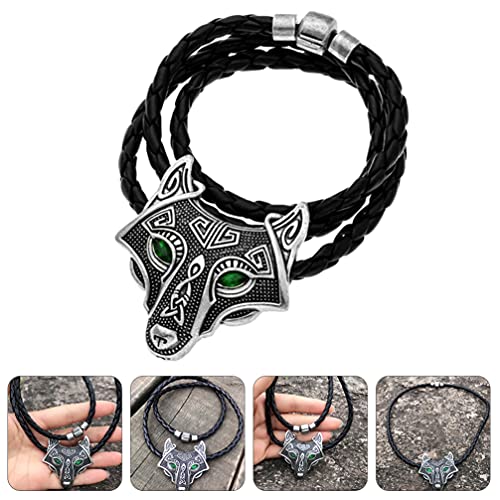 Generic Wolf Necklace Wolf Head Pendant Necklace Viking Wolf Head Necklace Choker Statement Necklace Jewelry Gift For Men Women, 5X4.5Cm (Aj9P2638Id809Hpl) #TOP4