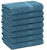COTTON CRAFT Simplicity Bath Towel Set - 7 Pack Lightweight Absorbent Soft 100% Cotton Bath Towel - Everyday Quick Dry Luxury Hotel Spa Gym Shower Beach Pool Camp Travel Dorm Towel - 27 x 52 - Blue