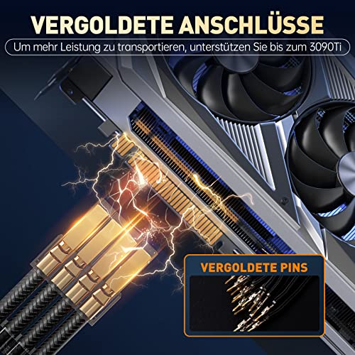 Kit câbles PC AsiaHorse rallonge PSU 16AWG noir connecteur alimentation GPU CPU peignes inclus - 5