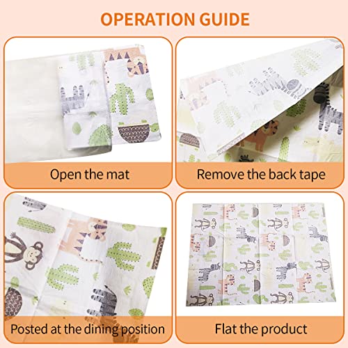 20Pcs Disposable Placemats For Baby And Children, Waterproof, Absorbent, Leak-Proof, Suitable For Home, Outdoor Travel And School Use, Etc., Happy Zoo Theme #TOP7