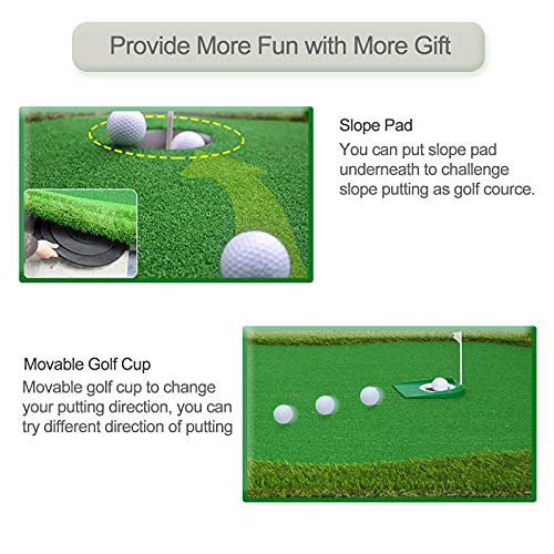 Image of Golf Putting Green, Practice Putting Green Mat, Large Professional Golfing Training Mat for Indoor Outdoor
