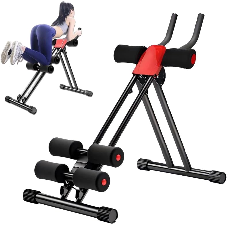 Ab Machine Abdominal Stomach Workout: Adjustable Ab Trainer Machine Ab Cruncher Core Strength Training Equipment for Home Gym Foldable for Women and Men Exercise Machine